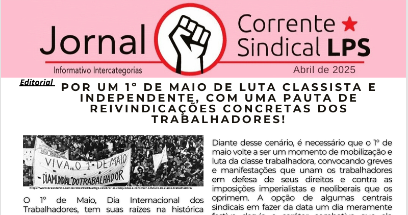 Jornal da Corrente Sindical LPS Abril 2025