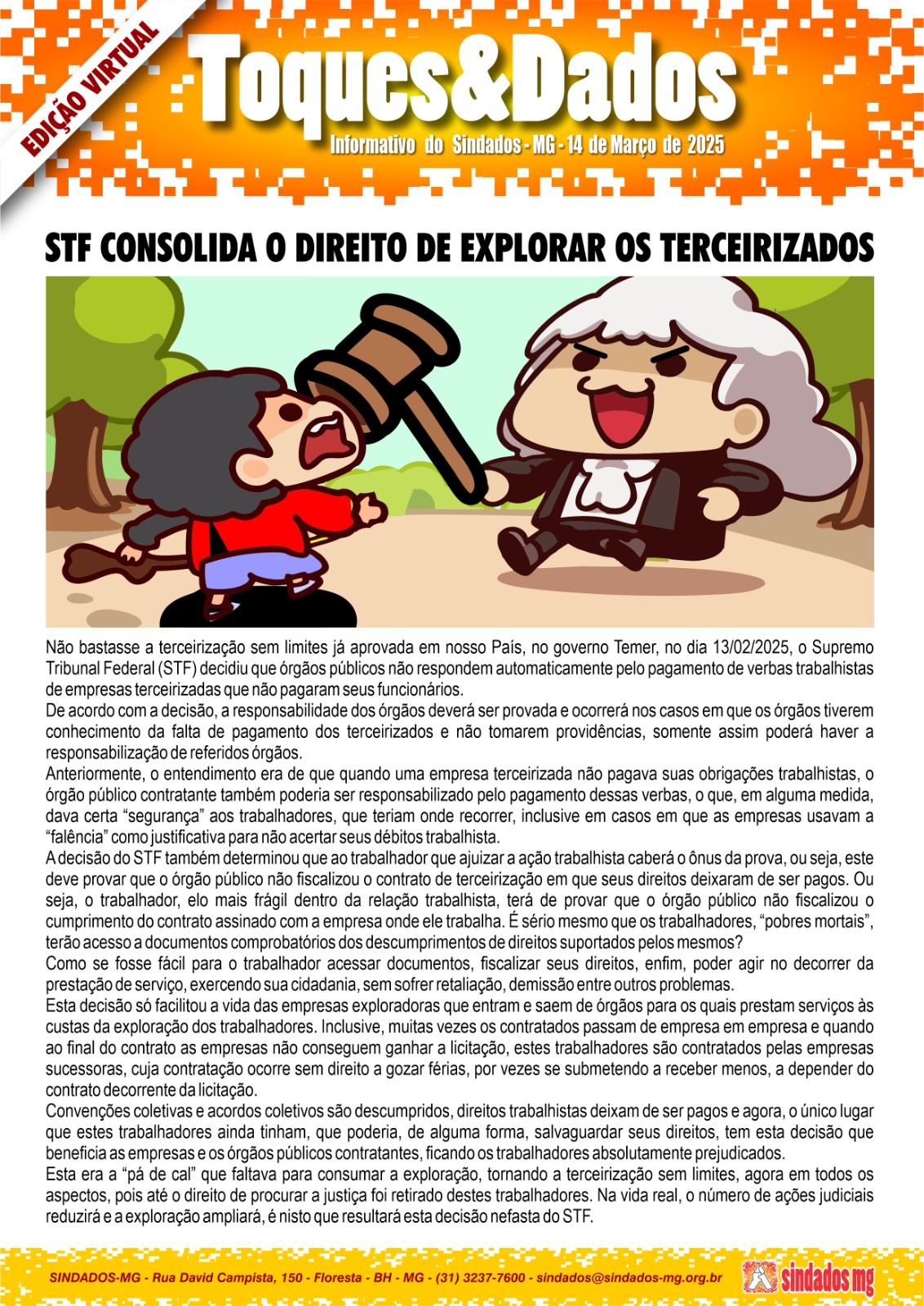 TOQUES & DADOS - Informativo do Sindados MG